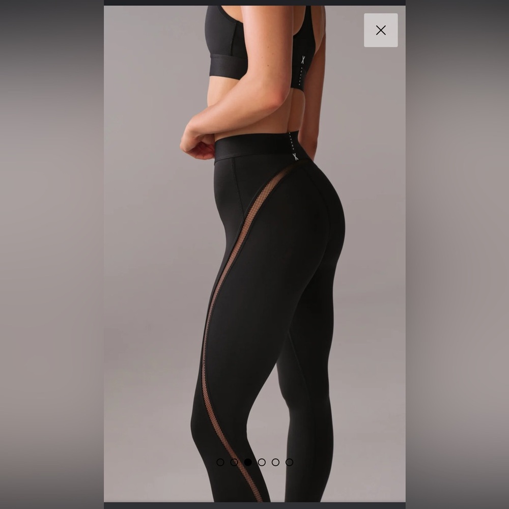 SAVAGE X FENTY FLOW HIGH-WAIST TRIMMED BLACK LEGGING SIZE MEDIUM